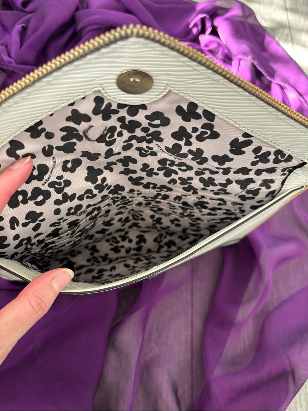 Rebecca Minkoff Leo envelope clutch with zipper detail. GUC. - Picture 5 of 13